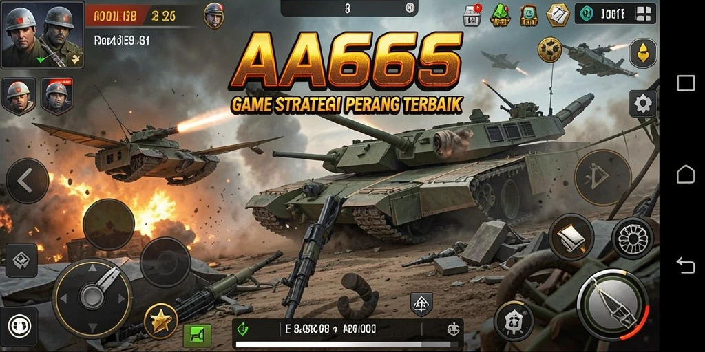 Screenshot gameplay AA666 menampilkan pertempuran taktis yang mendebarkan.