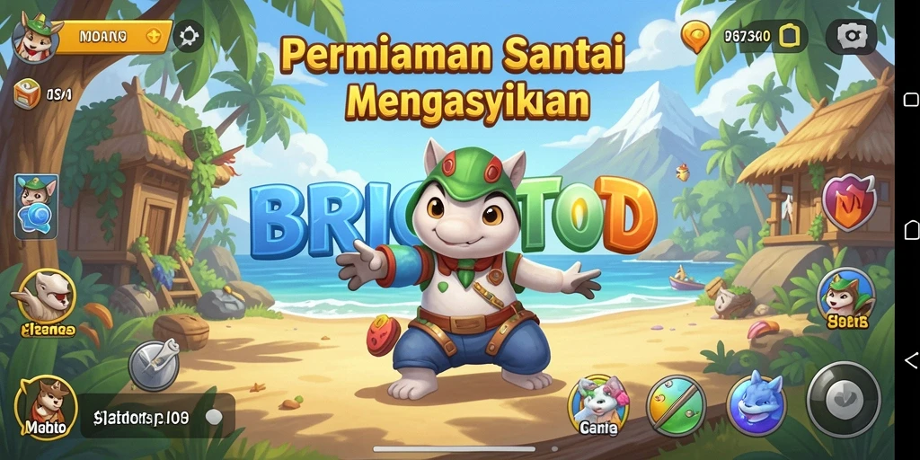 Tampilan gameplay BRIOTOTO yang ceria dan penuh warna.