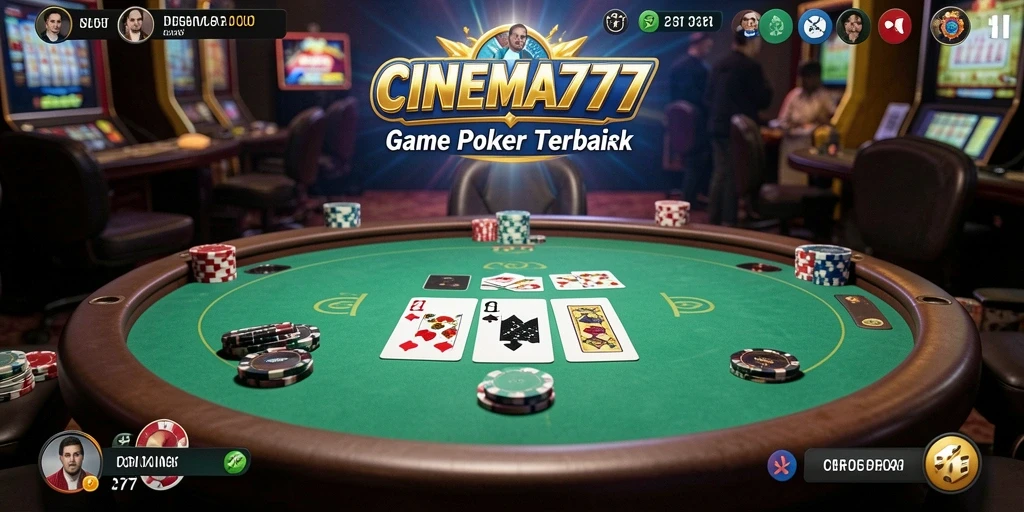 Tampilan gameplay poker seru di CINEMA777.