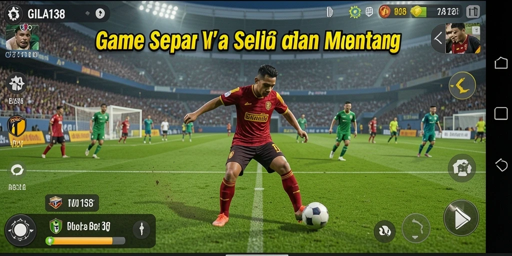 Tampilan gameplay GILA138 yang mendebarkan di lapangan sepak bola.