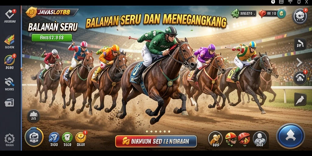 Tampilan gameplay balapan seru di JAVASLOT88 dengan grafik yang mengesankan.