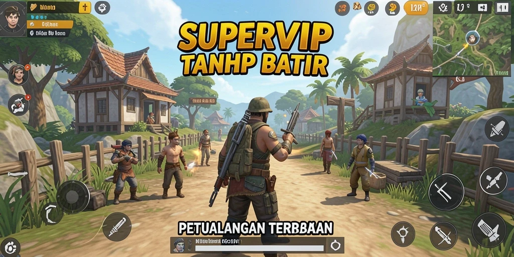 Tampilan gameplay SUPERVIP yang penuh eksplorasi terbuka.